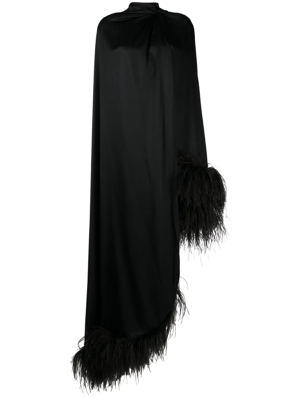 Rachel Gilbert Petra Asymmetric Satin Cape In Black