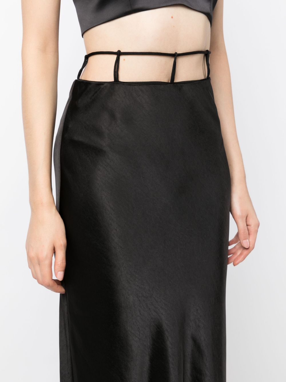 Shop Rachel Gilbert Ryder Satin High-waisted Skirt In Black