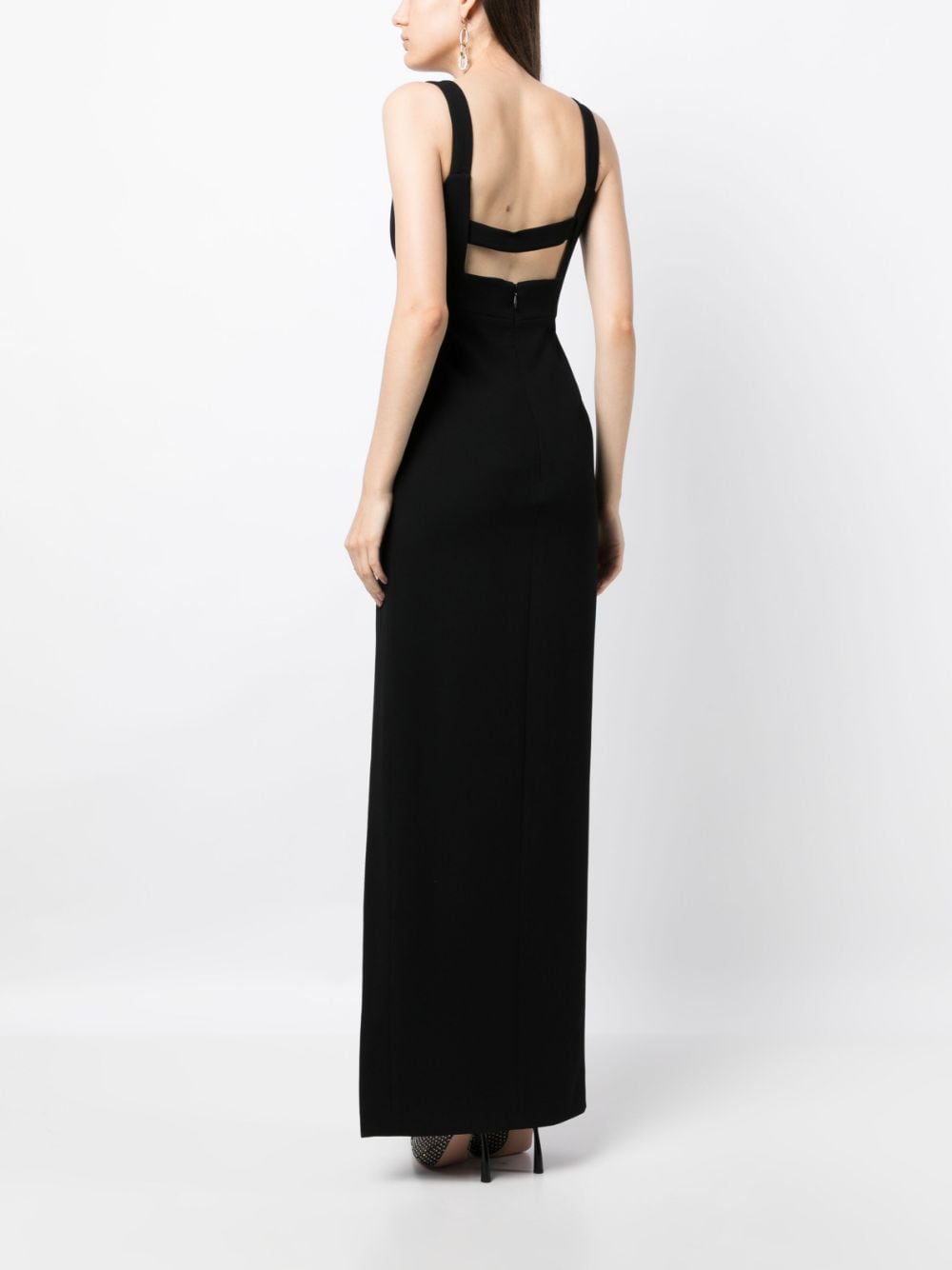 Shop Rachel Gilbert Eli Crystal-embellished Gown Dress In Black