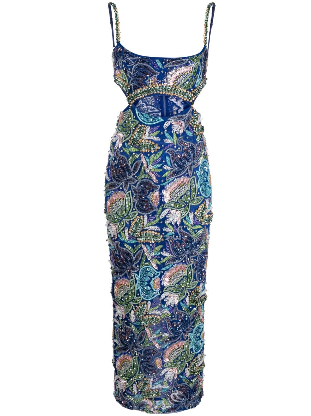 Rachel Gilbert Piper Embellished Midi Dress In Blue