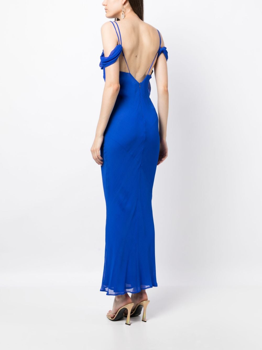 Shop Rachel Gilbert Quinn Silk Maxi Dress In Blue