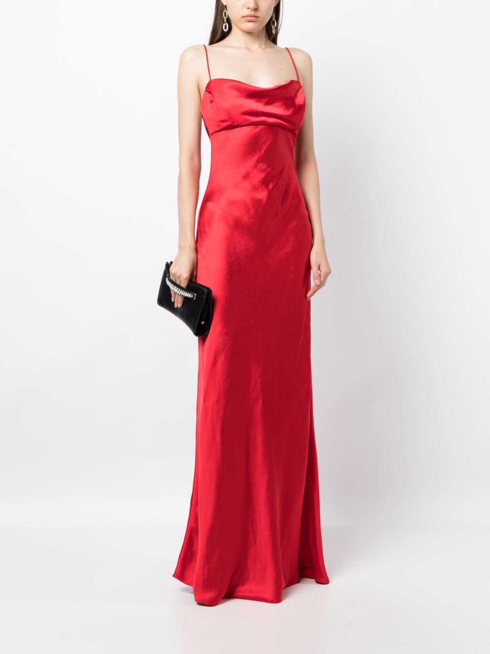 Shop Rachel Gilbert Skyla Satin Gown Dress In Red