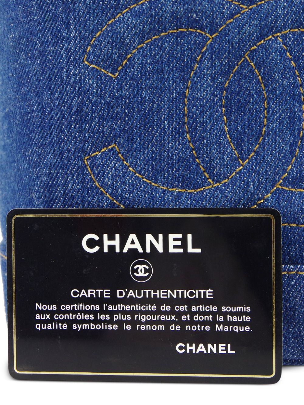 CHANEL 1997 Vanity Case denim tote bag Women