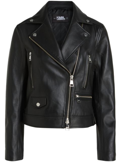 Karl Lagerfeld Ikonik Karl leather biker jacket