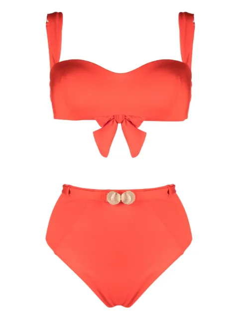 Noire Swimwear seashell-motif bandeau bikini set