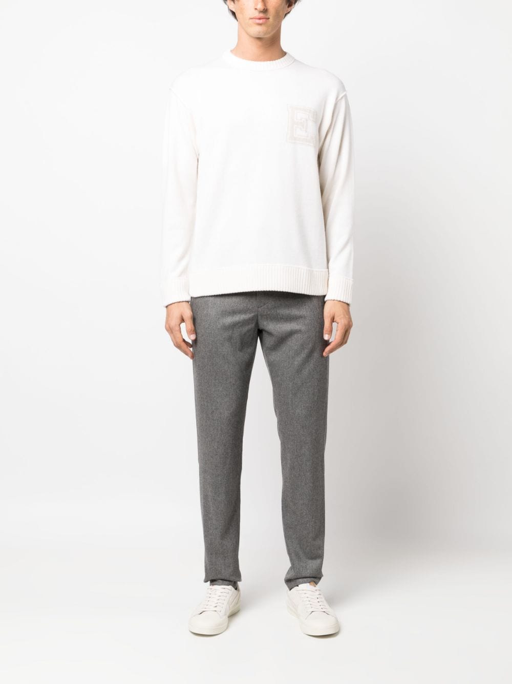 Eleventy wool-blend straight-leg trousers - Grijs