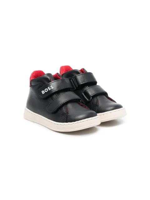 BOSS Kidswear baskets en cuir à logo imprimé