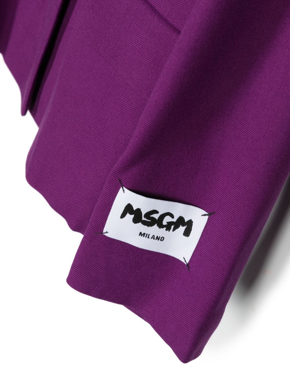 Shop Msgm Logo-patch Single-breasted Blazer In Purple