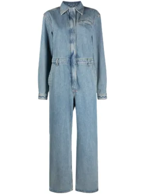 Pleats Please Issey Miyake デニム ジャンプスーツ | ブルー 