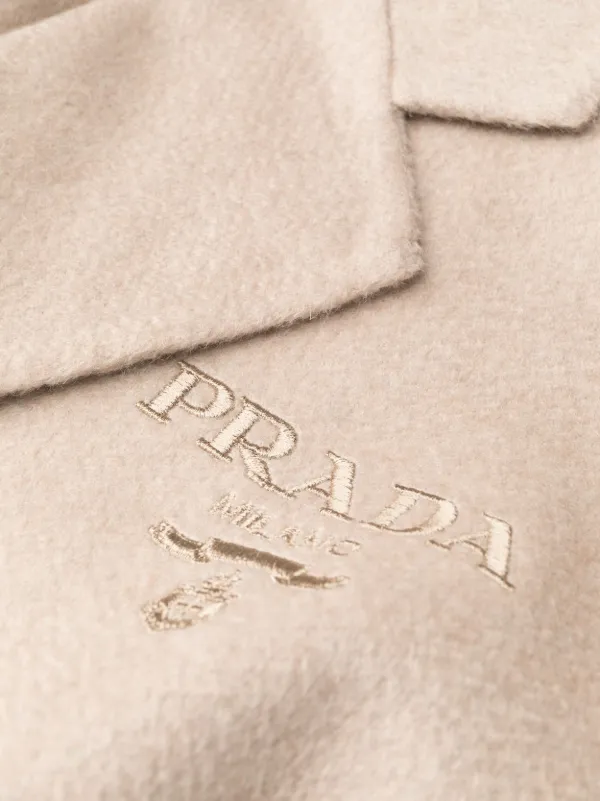 コート Prada Logo Embroidered Single-Breasted Cashmere Coat Prada logo-embroidered Cashmere Coat | Neutrals | FARFETCH PL
