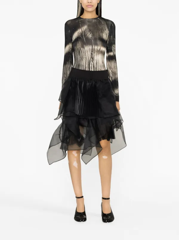 Sacai アシンメトリー チュールスカート | ブラック | FARFETCH JP
