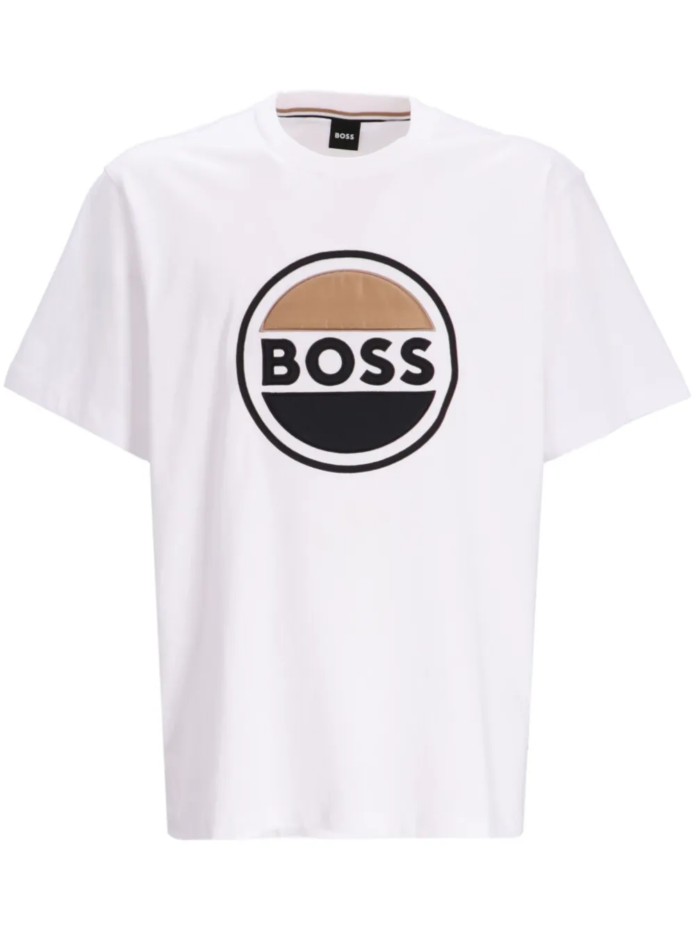 BOSS logo-embroidered Cotton T-shirt | White | FARFETCH AZ