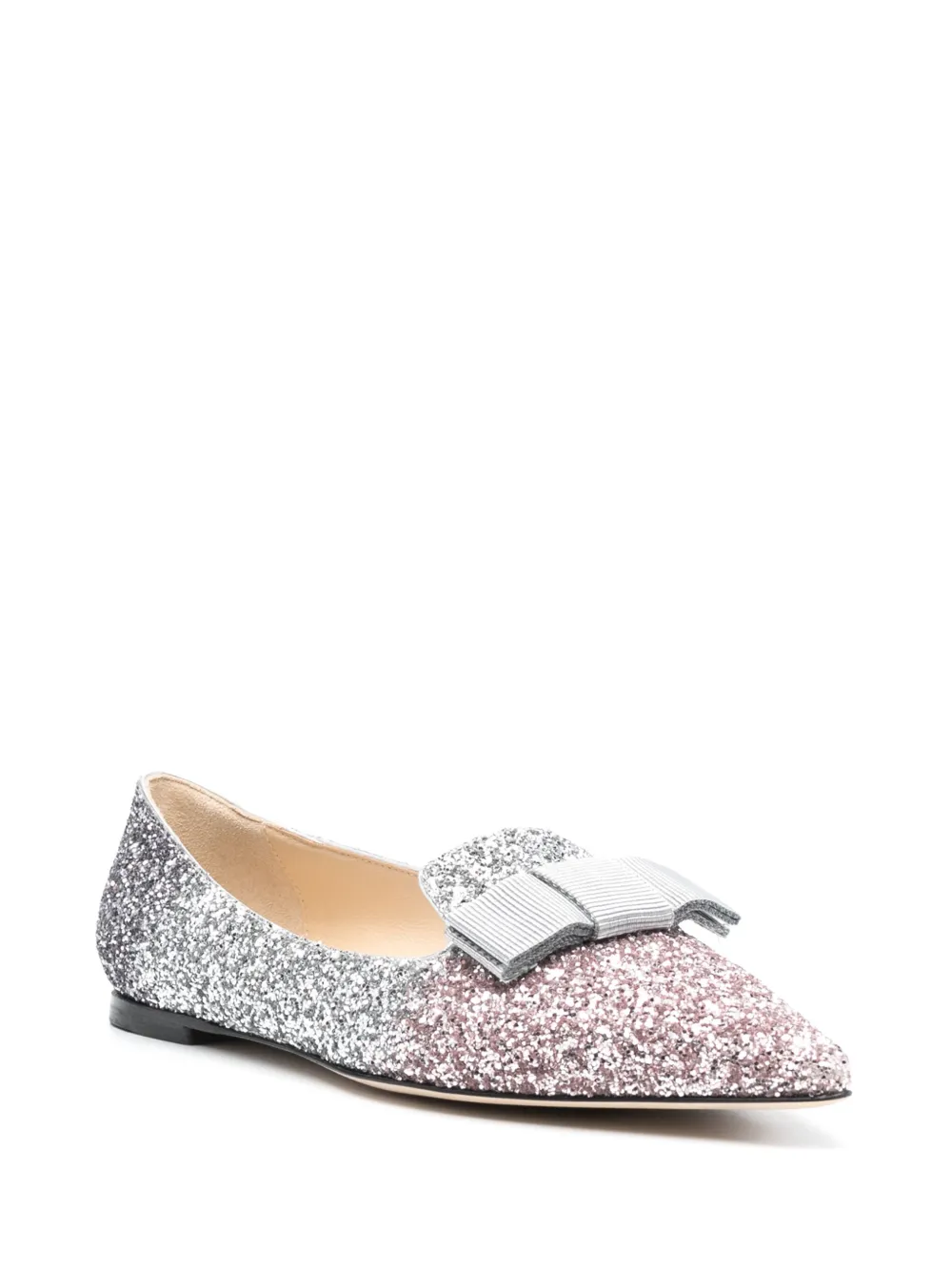 Jimmy Choo Gala ballerina's met glitter - Zilver