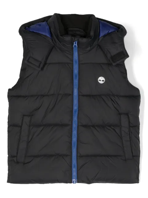 Timberland Kids logo-print padded hooded gilet