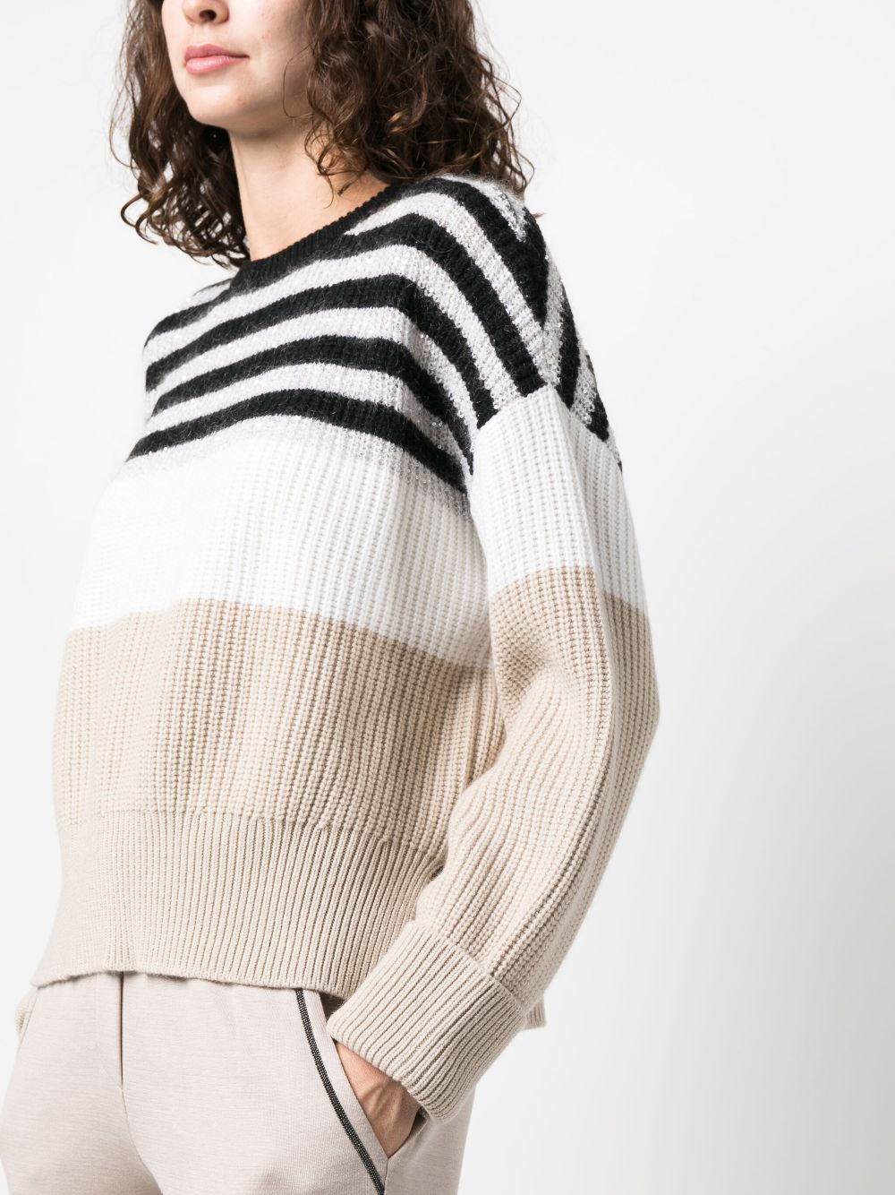 Brunello Cucinelli stripe-pattern knitted jumper Women