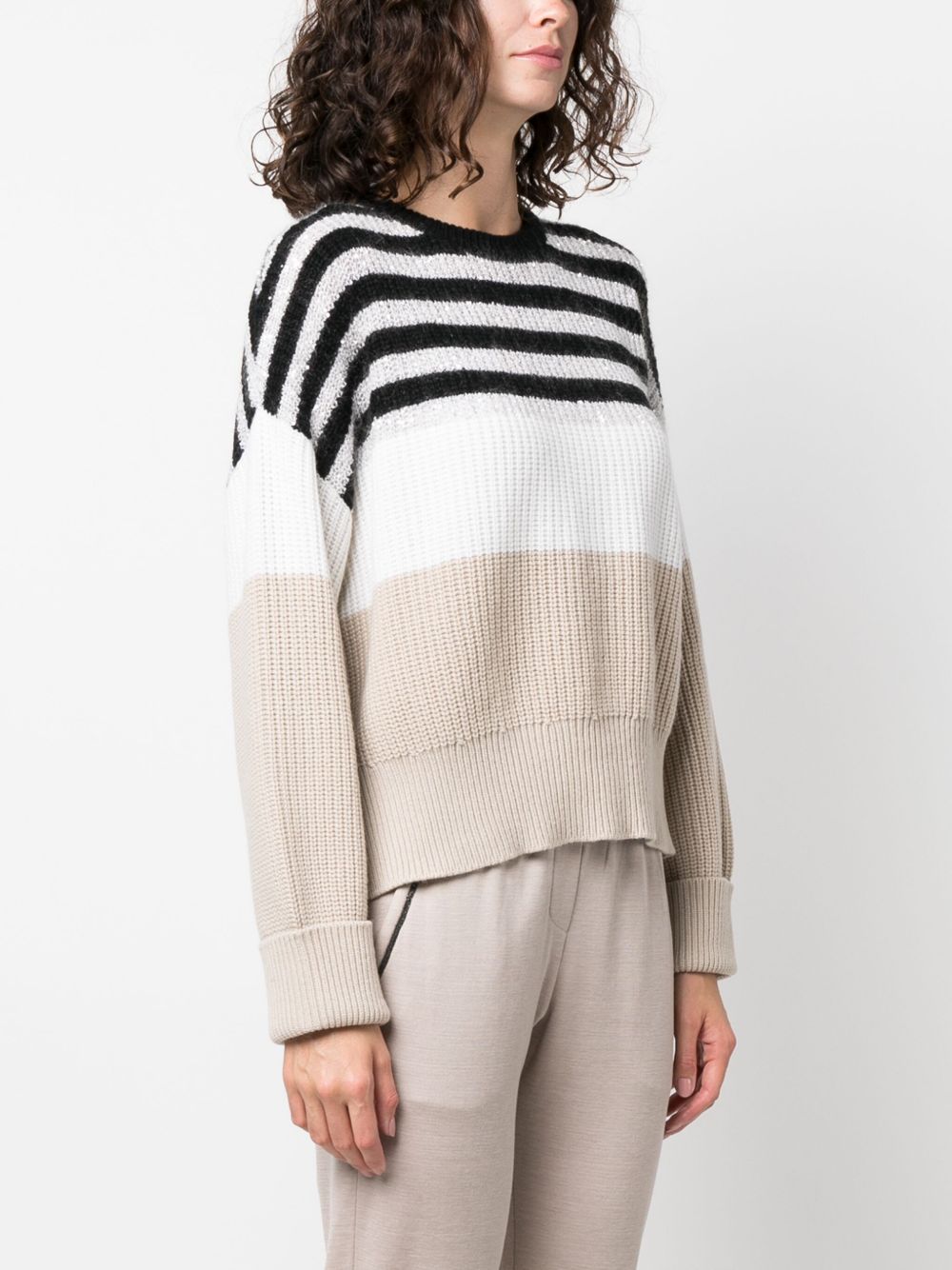 Brunello Cucinelli stripe-pattern knitted jumper Women