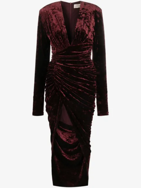 Alexandre Vauthier draped asymmetric velour dress
