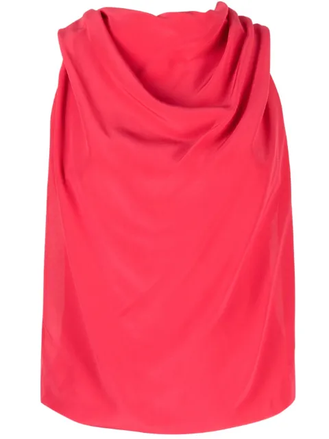 Lanvin draped sleeveless silk top