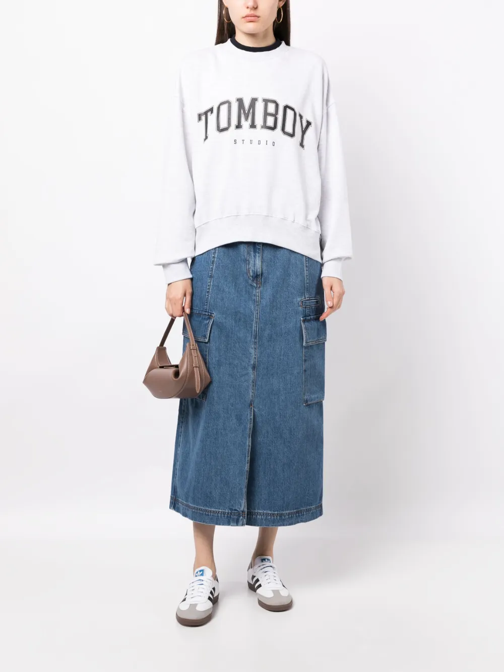 STUDIO TOMBOY Sweater met logoprint - Grijs
