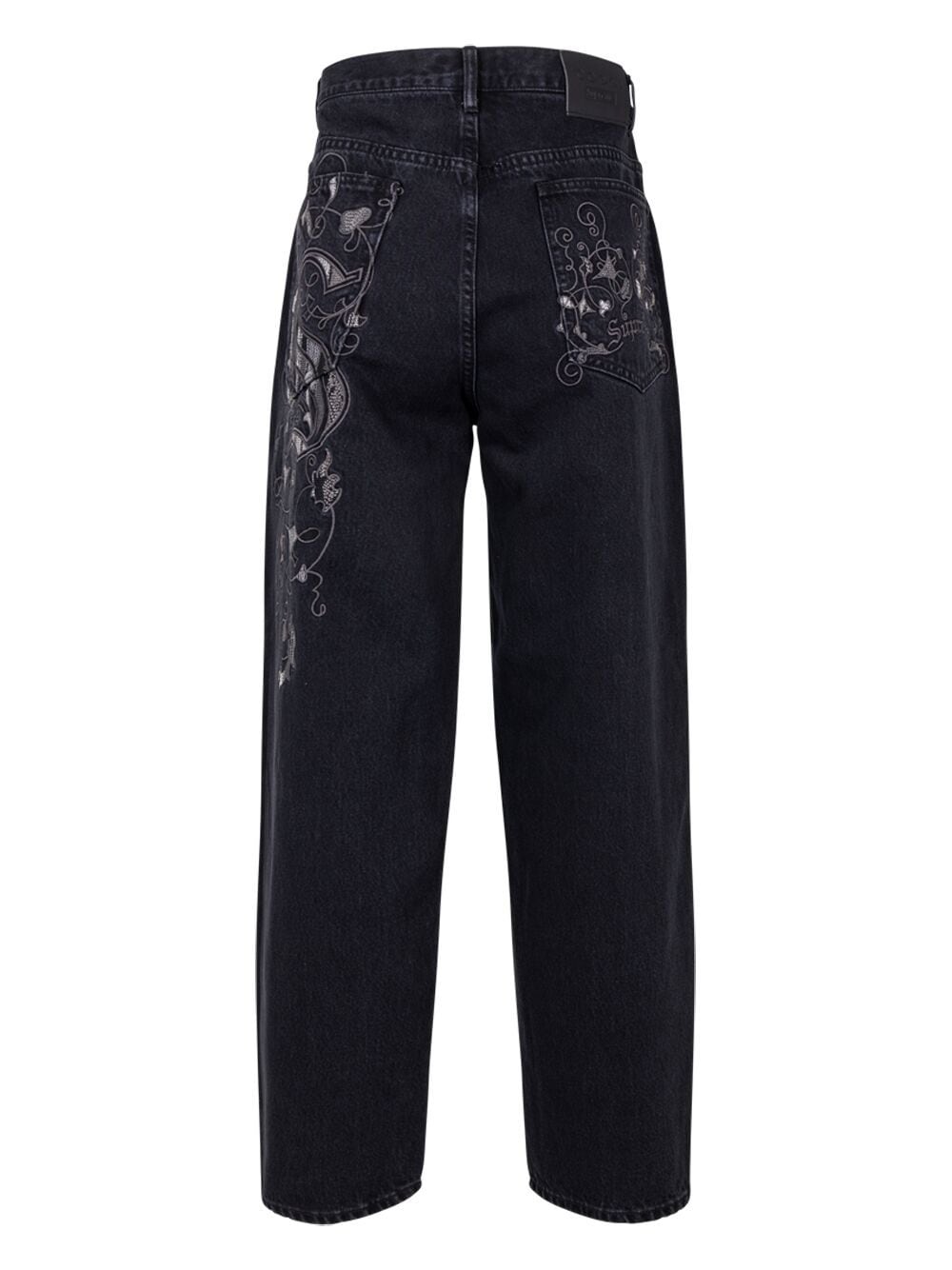 Shop Supreme X Coogi Baggy Embroidered Loose-fit Jeans In Schwarz