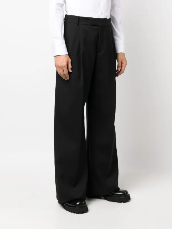 【ALEXANDER MCQUEEN】折り返しウエストのテーラードパンツ Alexander McQueen ハイウエスト テーラードパンツ | ブラック
