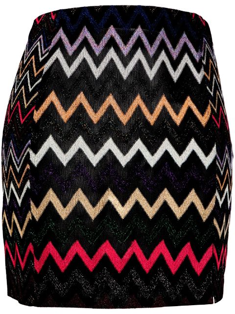 Missoni zigzag crochet-knit miniskirt