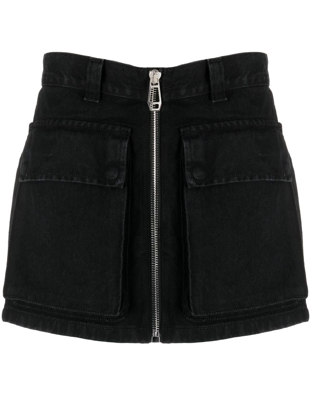 Image 1 of Haikure zipped mid-rise denim miniskirt
