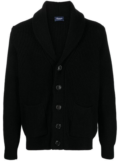 Drumohr shawl-lapel ribbed-knit cardigan