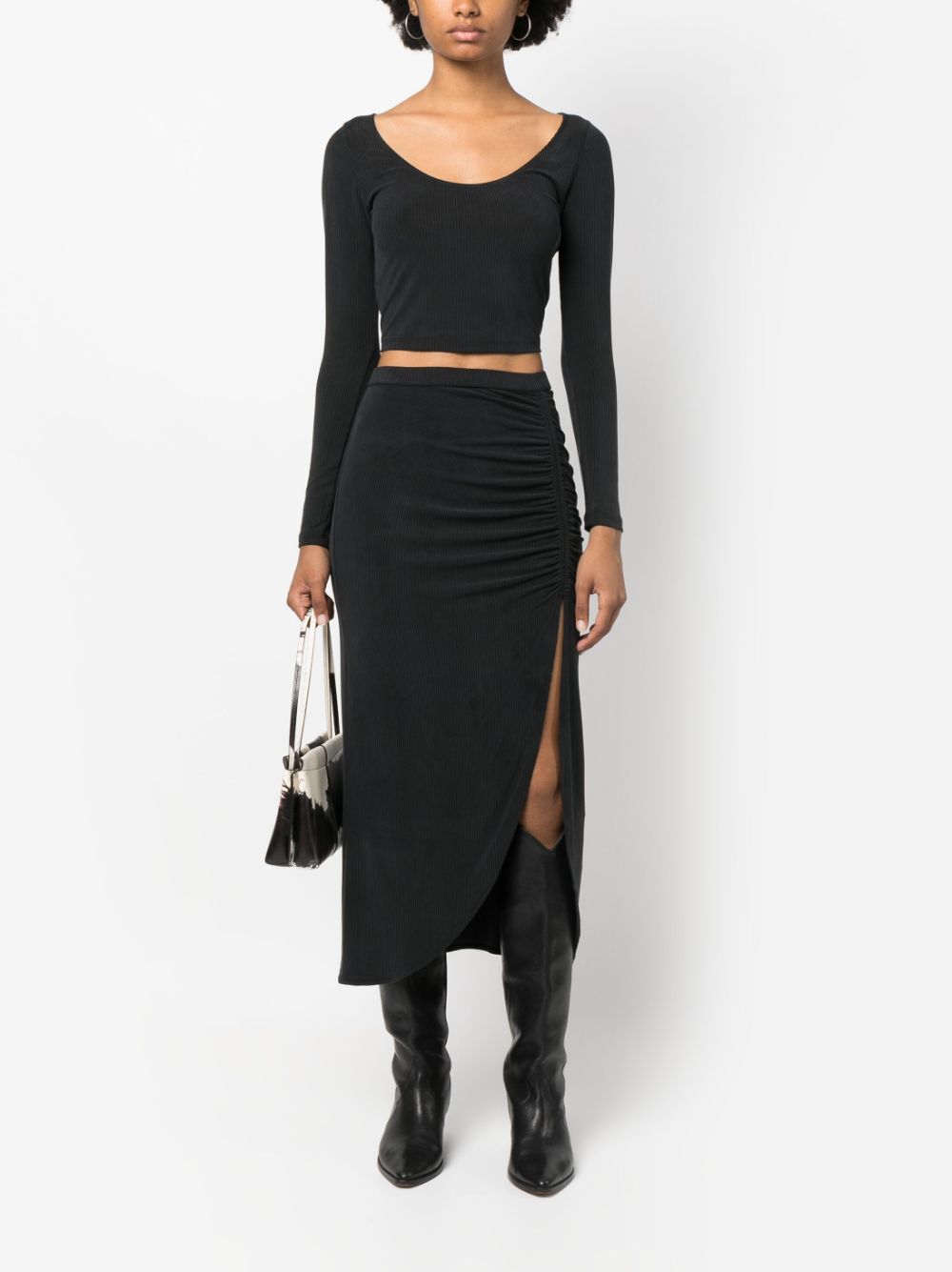 IRO Tupi draped midi skirt - Zwart