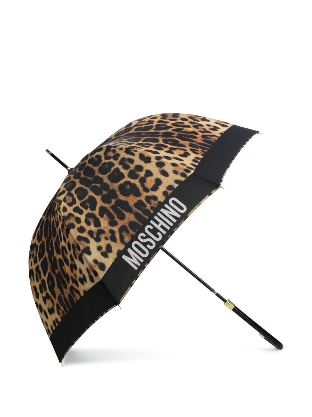 Moschino leopard-print umbrella - Zwart