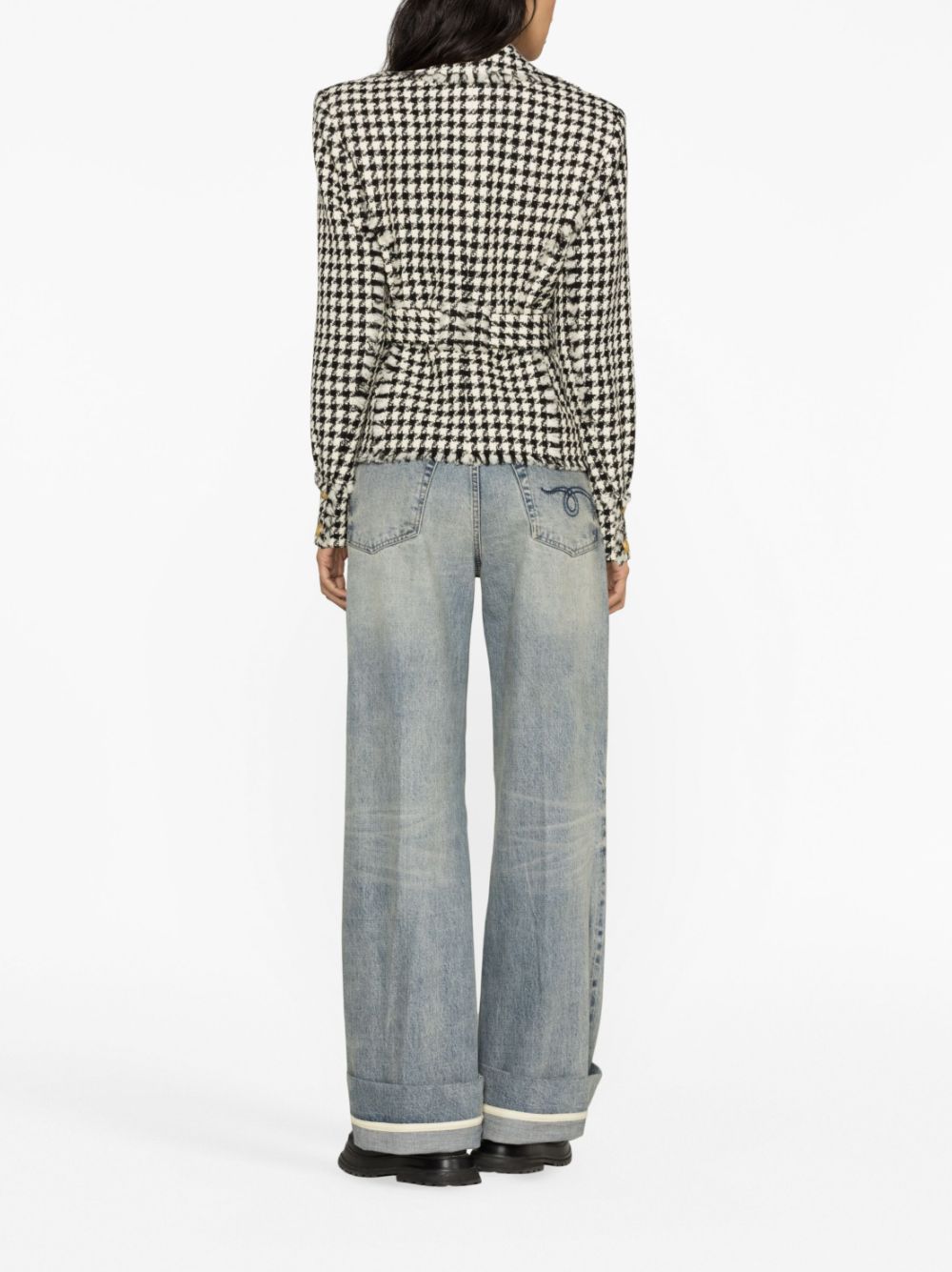 Balmain houndstooth tweed belted jacket Women