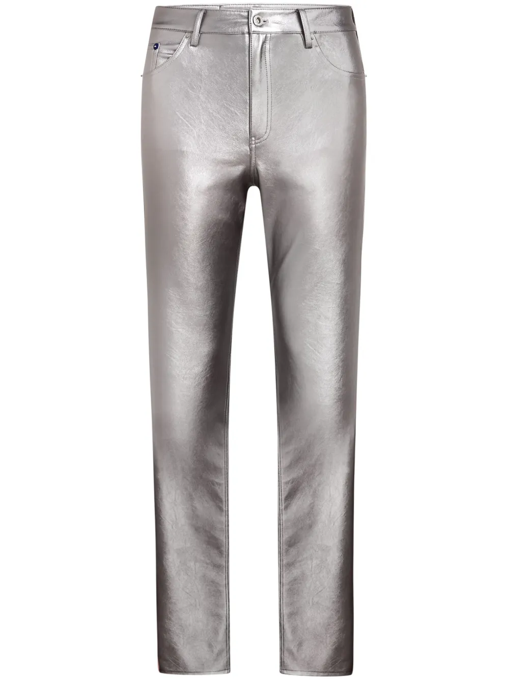 Karl Lagerfeld Jeans Calça flare com patch de logo | Prateado | Image 1