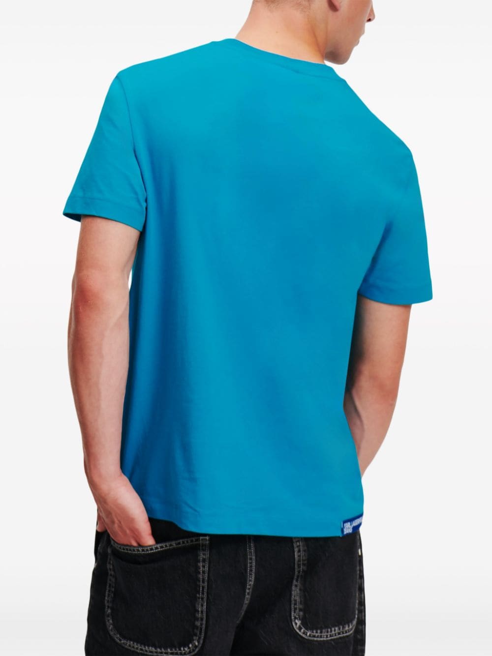 Karl Lagerfeld Jeans T-shirt van biologisch katoen met logoprint Blauw