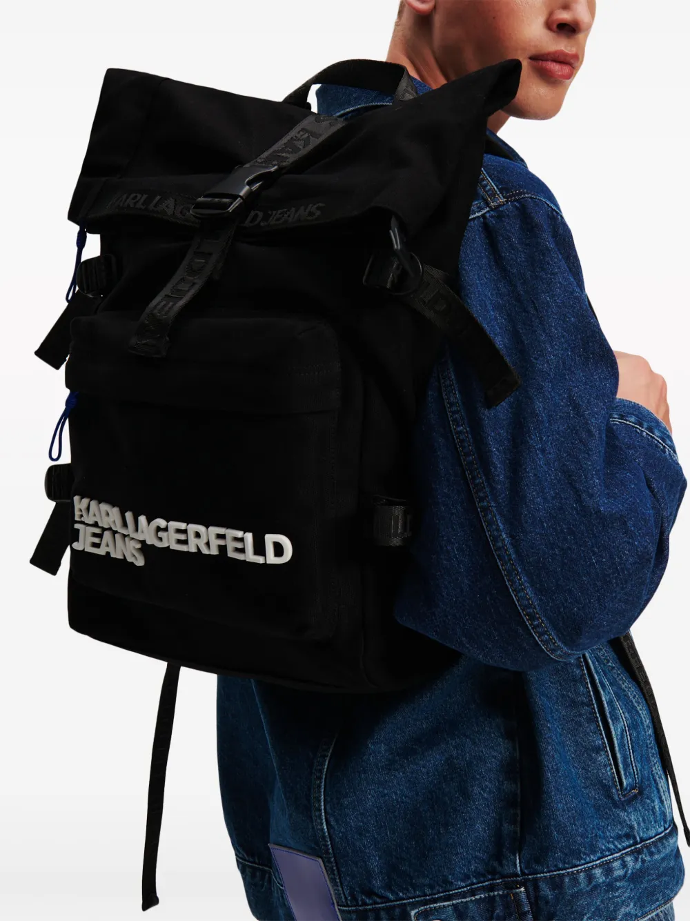 Karl Lagerfeld Jeans Rugzak met logoprint - Zwart