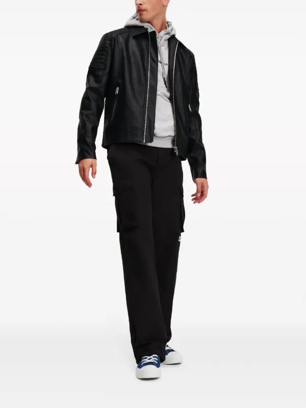 Black leather shirt jacket shop