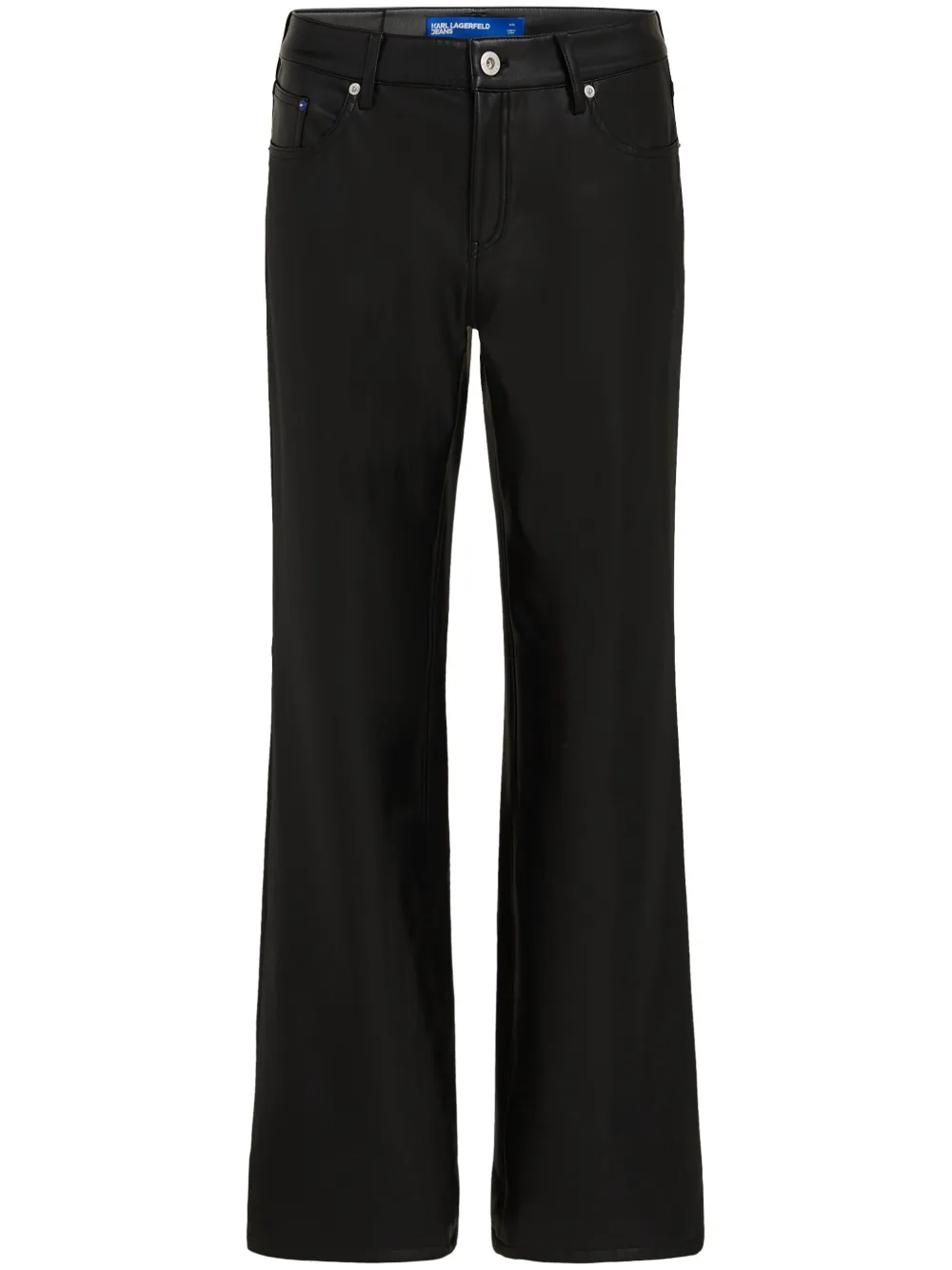 Karl Lagerfeld Jeans Logo-patch Flared Trousers In Black