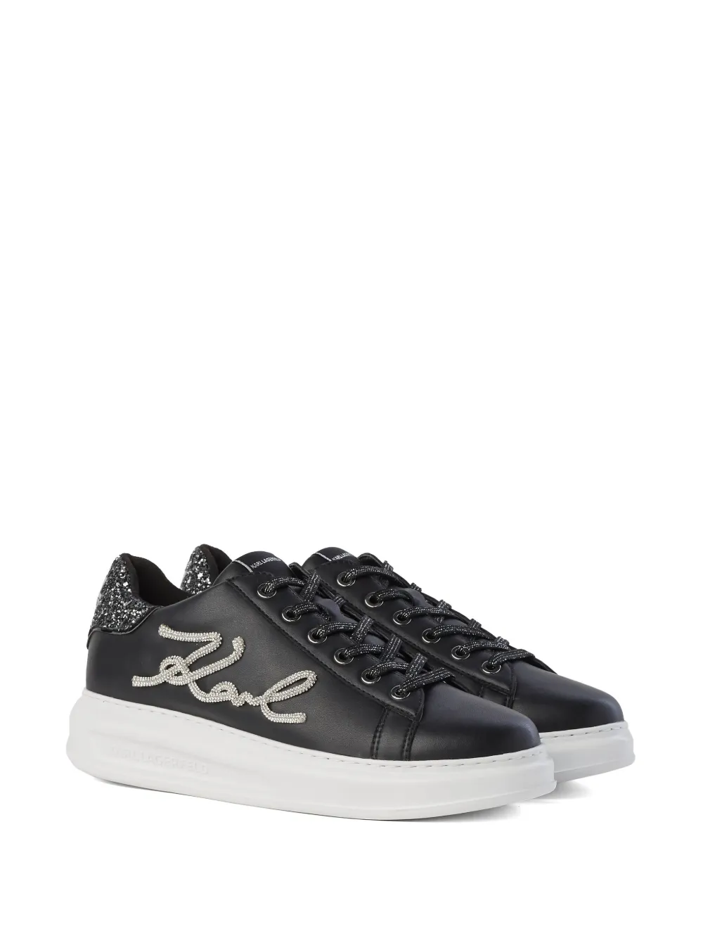 KARL LAGERFELD KAPRI SIGNIA RHINESTONE-EMBELLISHED SNEAKERS