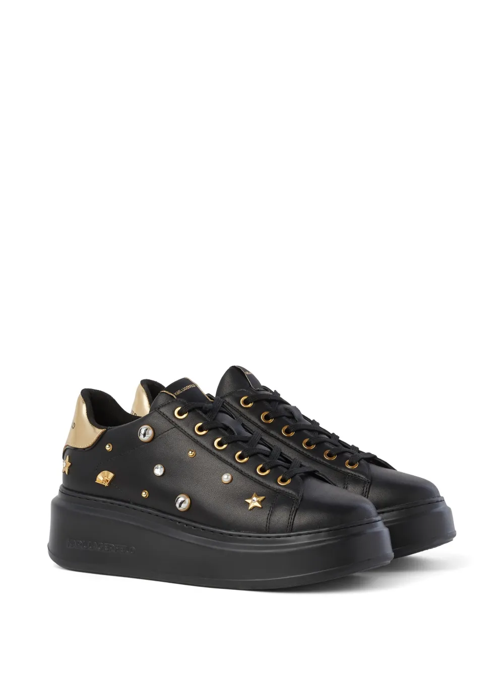 Karl Lagerfeld Anakapri leren sneakers - Zwart
