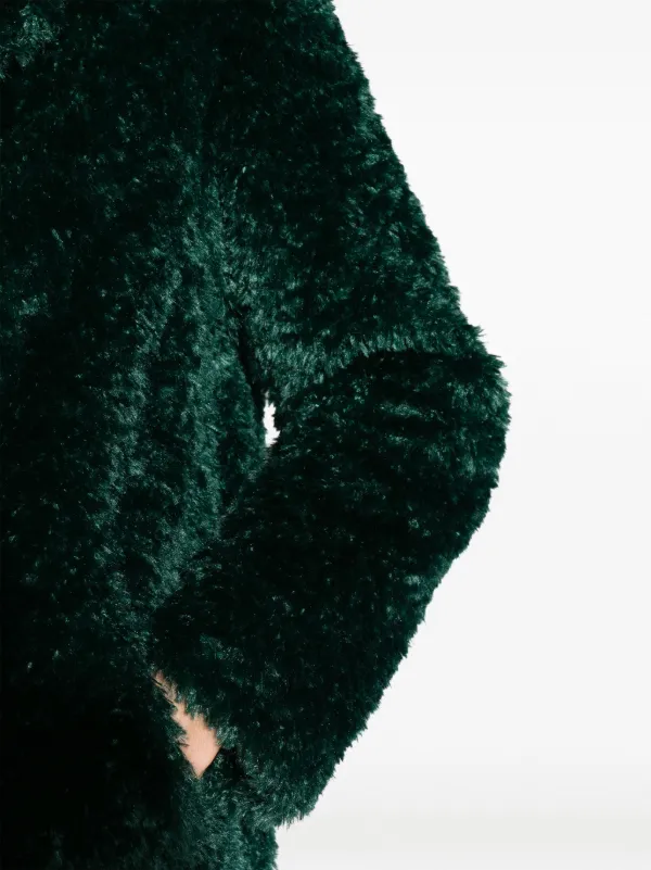 New look green fur coat cheap