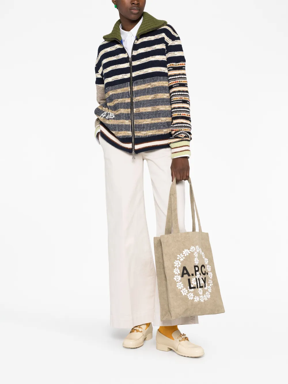 A.P.C. Shopper met logoprint - Groen