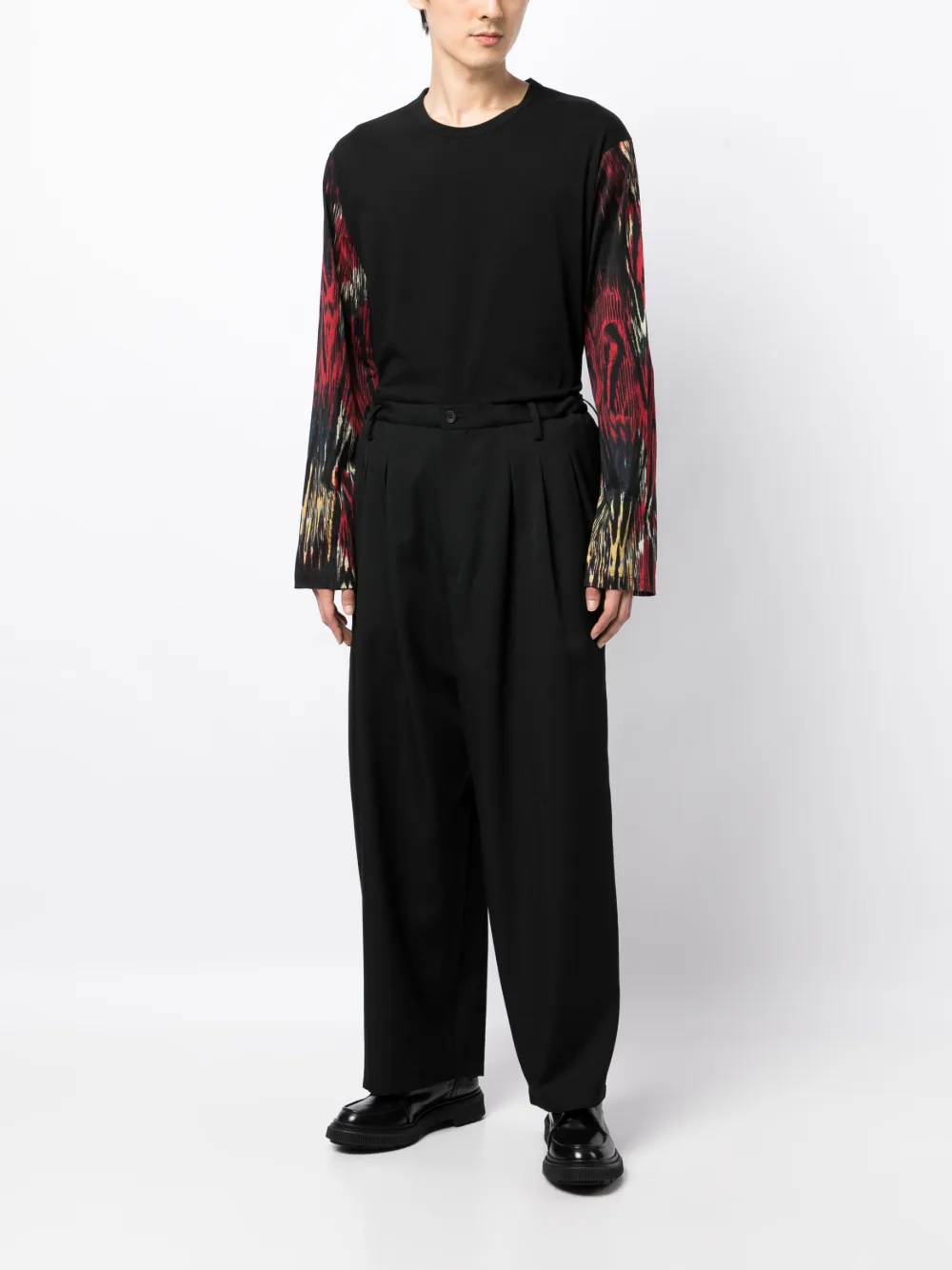 Yohji Yamamoto Katoenen T-shirt - Zwart