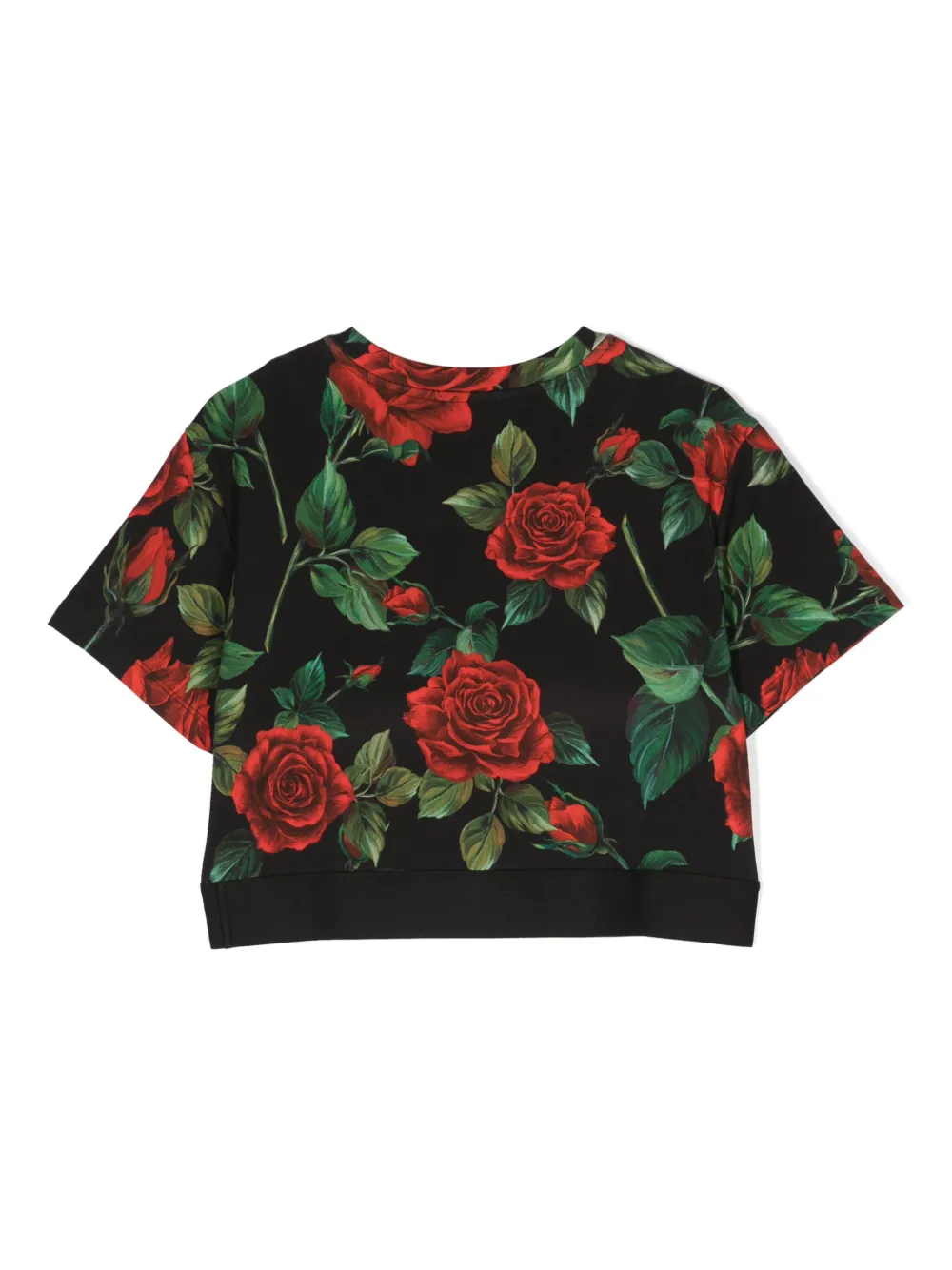Dolce & Gabbana Kids rose-print cropped T-shirt | Girls T-Shirts | Image 2