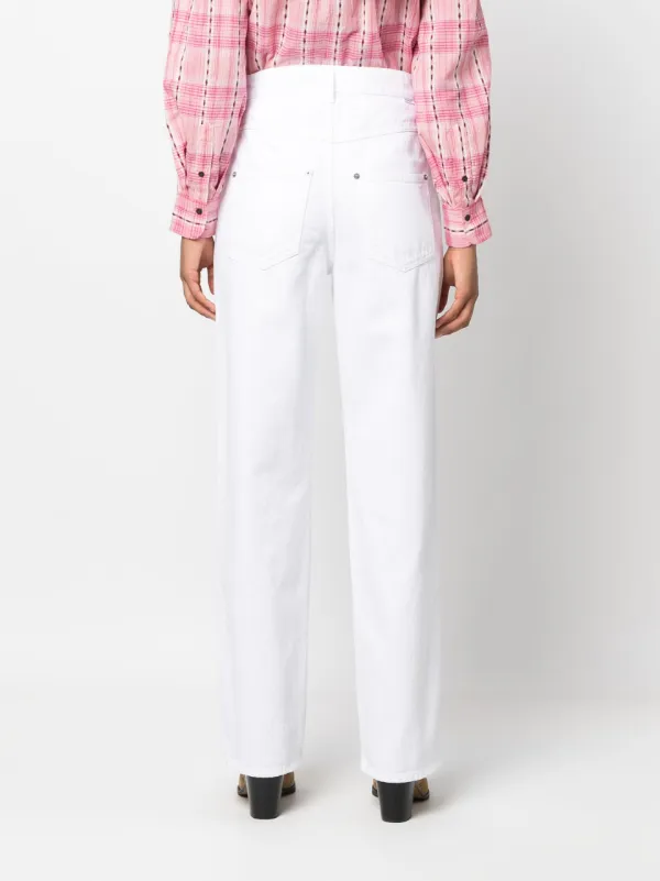 MARANT ÉTOILE Valeria straight-leg Jeans | White | FARFETCH GE