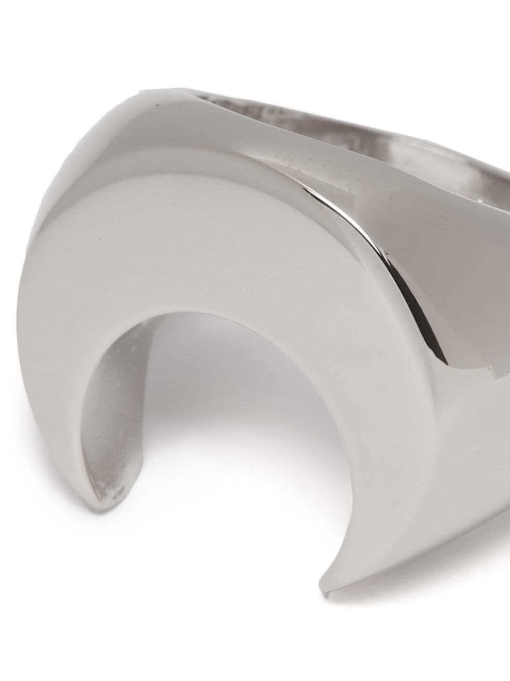 Shop Marine Serre Crescent-moon Polished Ring In Silver