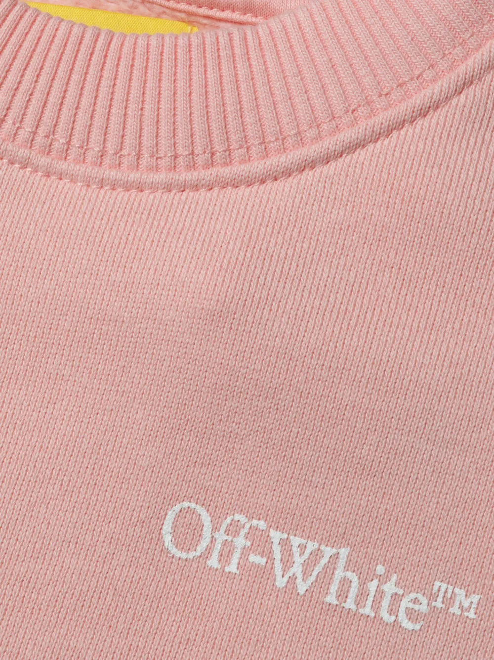 Shop Off-white Logo-print Cotton Sweatshirt In Pink