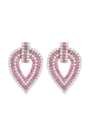 Alessandra Rich Glass crystal embellished Drop Earrings Farfetch