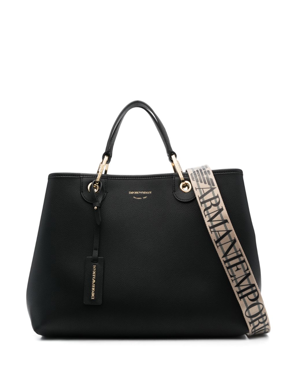 Emporio Armani debossed-logo tote bag - Black