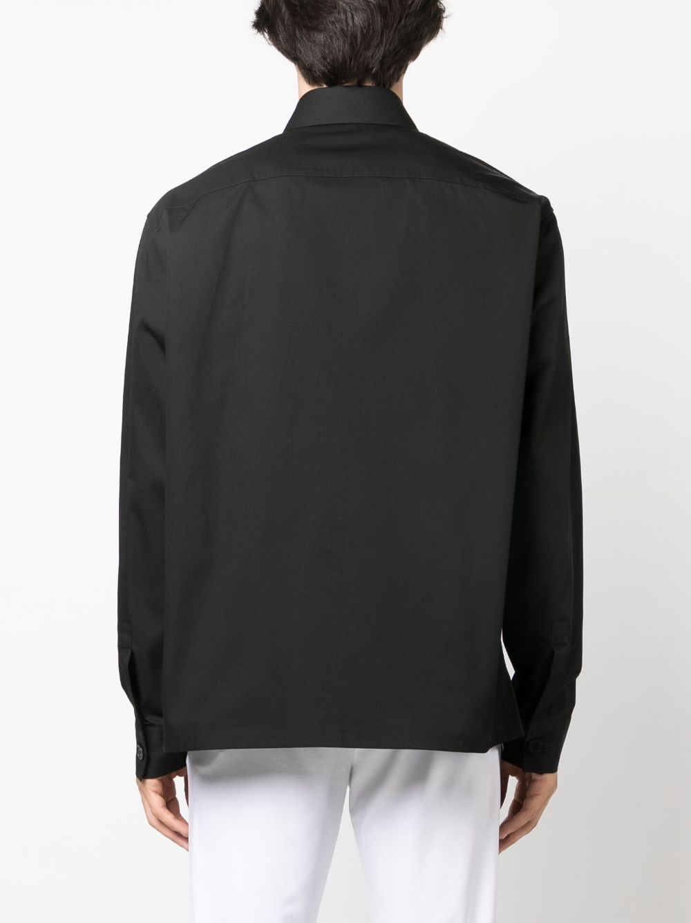 Balmain logo-patch cotton shirt Men