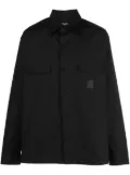 Balmain logo-patch cotton shirt - Black