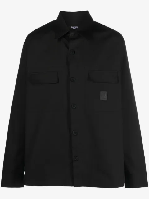 Balmain camisa con parche del logo 